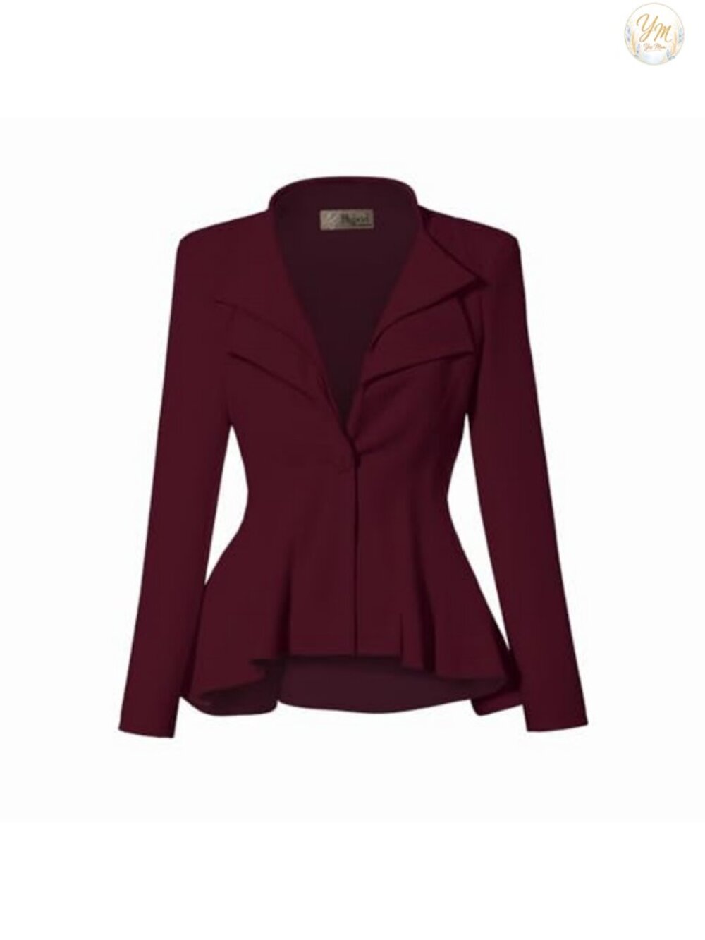 Women's Office Blazer Double Notch Lapel Long Sleeve Work Jacket